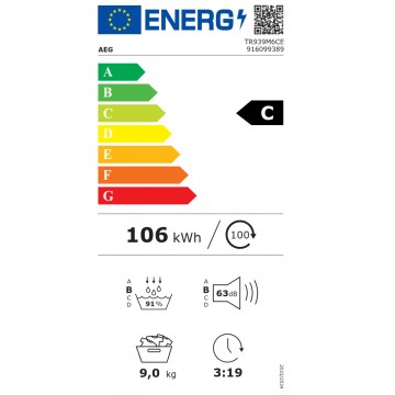 AEG TR939M6CE Στεγνωτήριο 9kg A+++ με Αντλία Θερμότητας AEG TR939M6CE Στεγνωτήριο 9kg A+++ με Αντλία Θερμότητας